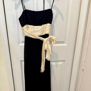 Black Strapless BCBG MaxAzaria Gown with White Satin ribbon, size 4P